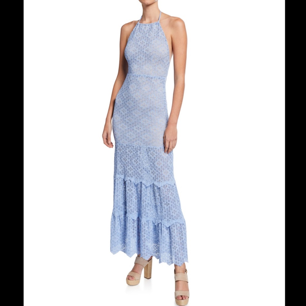 Nightcap Clothing Diamond-Lace Tiered Halter Gown NWT Size Medium